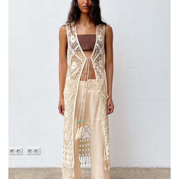 crochet waistcoat zara